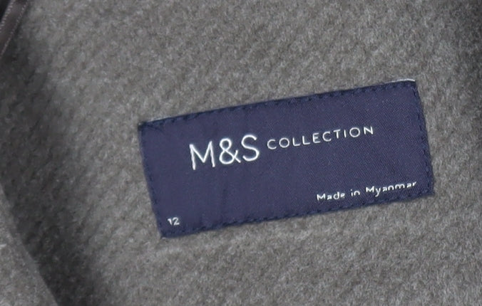 Marks and Spencer Women Brown Mid-Length Overcoat Size 12