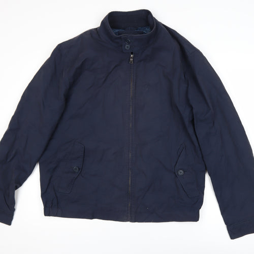 Marks and Spencer Men's Blue XL Bomber Jacket Full Zip Cotton Blend