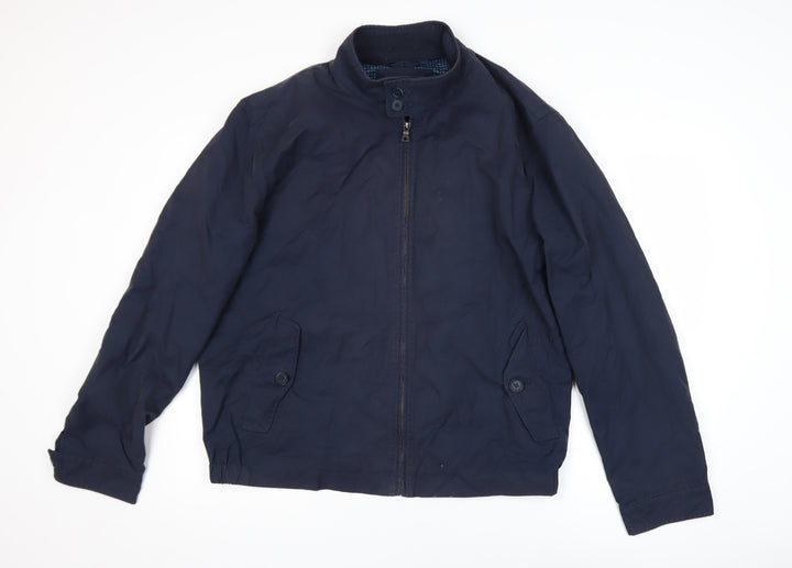 Marks and Spencer Men's Blue XL Bomber Jacket Full Zip Cotton Blend