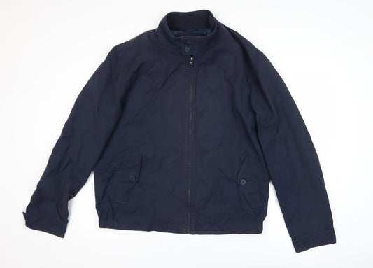Marks and Spencer Men's Blue XL Bomber Jacket Full Zip Cotton Blend