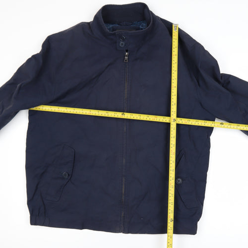 Marks and Spencer Men's Blue XL Bomber Jacket Full Zip Cotton Blend