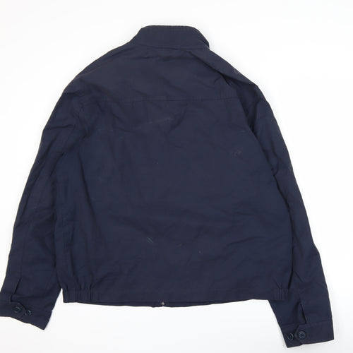 Marks and Spencer Men's Blue XL Bomber Jacket Full Zip Cotton Blend