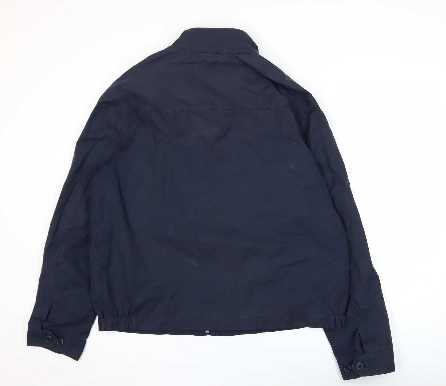 Marks and Spencer Men's Blue XL Bomber Jacket Full Zip Cotton Blend