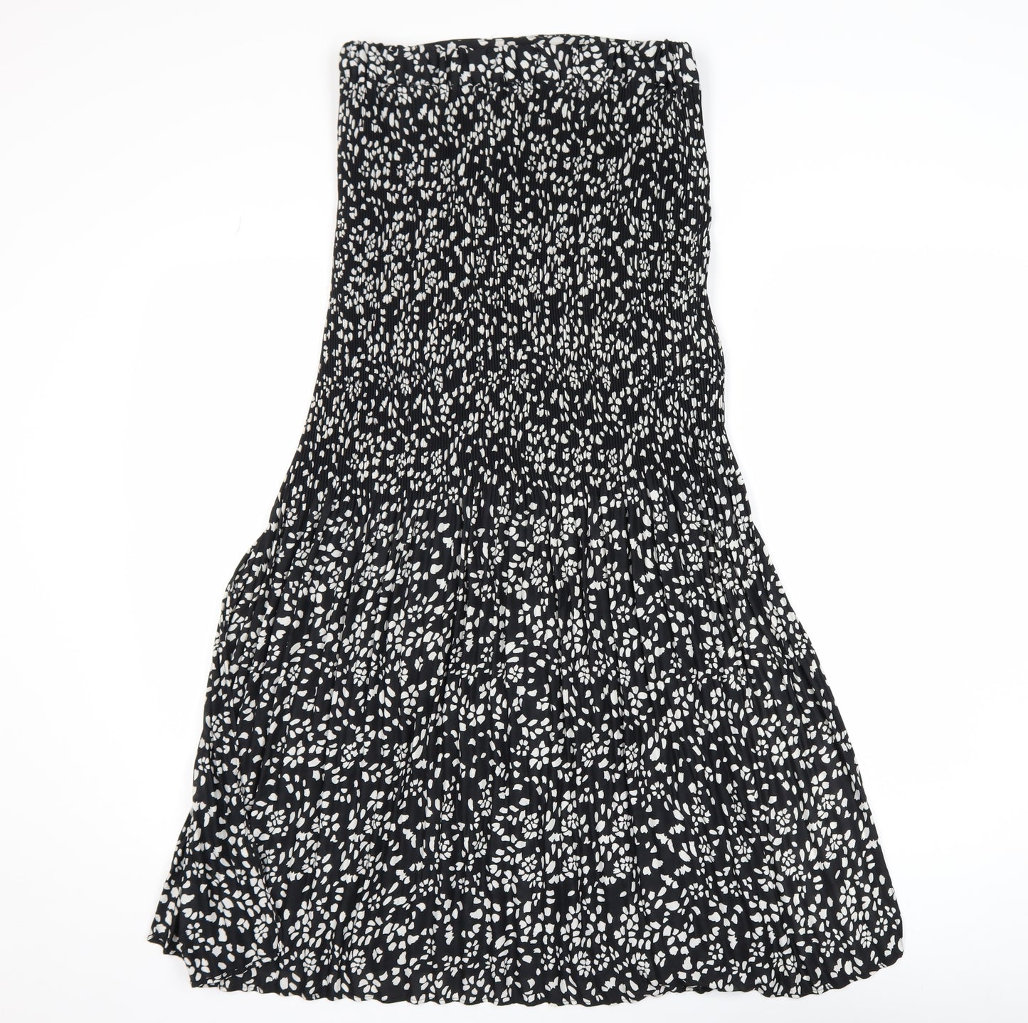 Topshop Women's Black Animal Print A-Line Midi Dress Size 10