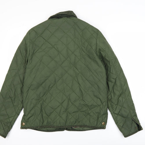 Jack Wills Womens Green Quilted Mid-Length Jacket Size 12