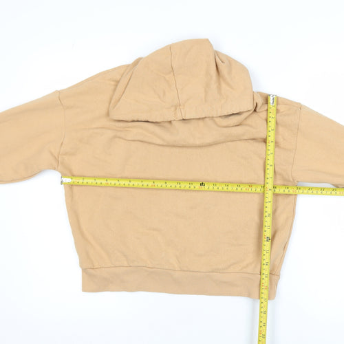 Pull & Bear Women’s Beige Pullover Hoodie Size 8 Casual Style