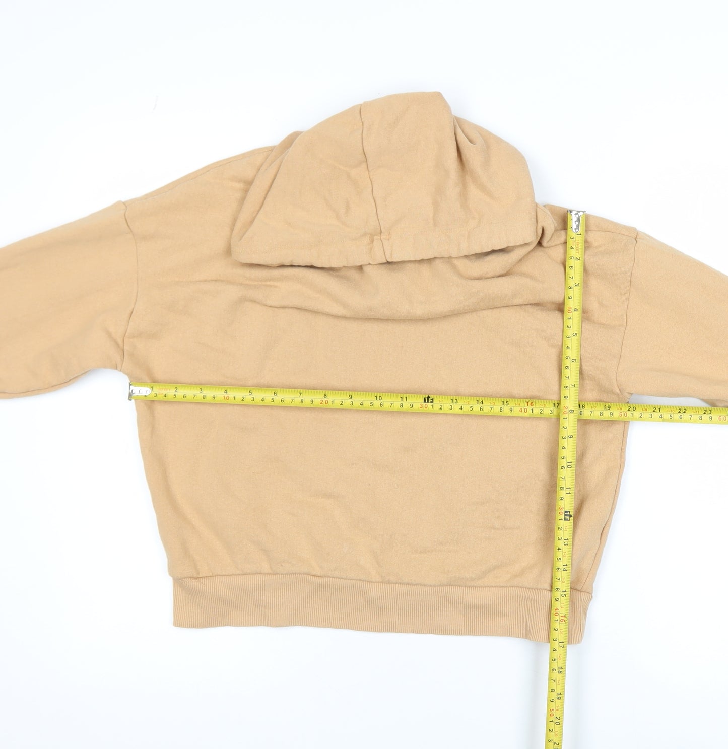 Pull & Bear Women’s Beige Pullover Hoodie Size 8 Casual Style