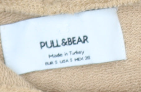 Pull & Bear Women’s Beige Pullover Hoodie Size 8 Casual Style