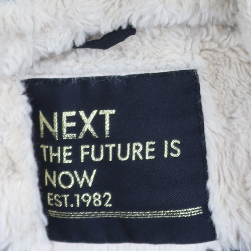 Next Girls Black Faux Fur Hooded Puffer Jacket 9 Years Winter Coat