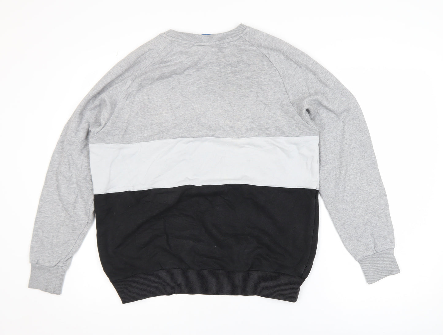 Adidas Women’s Grey Black Colourblock Pullover Sweatshirt Size 12
