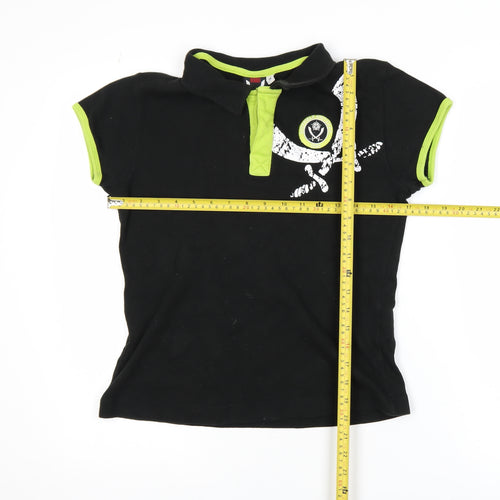 The Blades Boys Black Polo Shirt 14 Years Short Sleeve Football Top