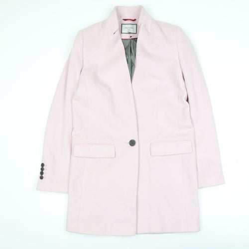 Next Women's Pink Wool Blend Mid-Length Overcoat Size 6