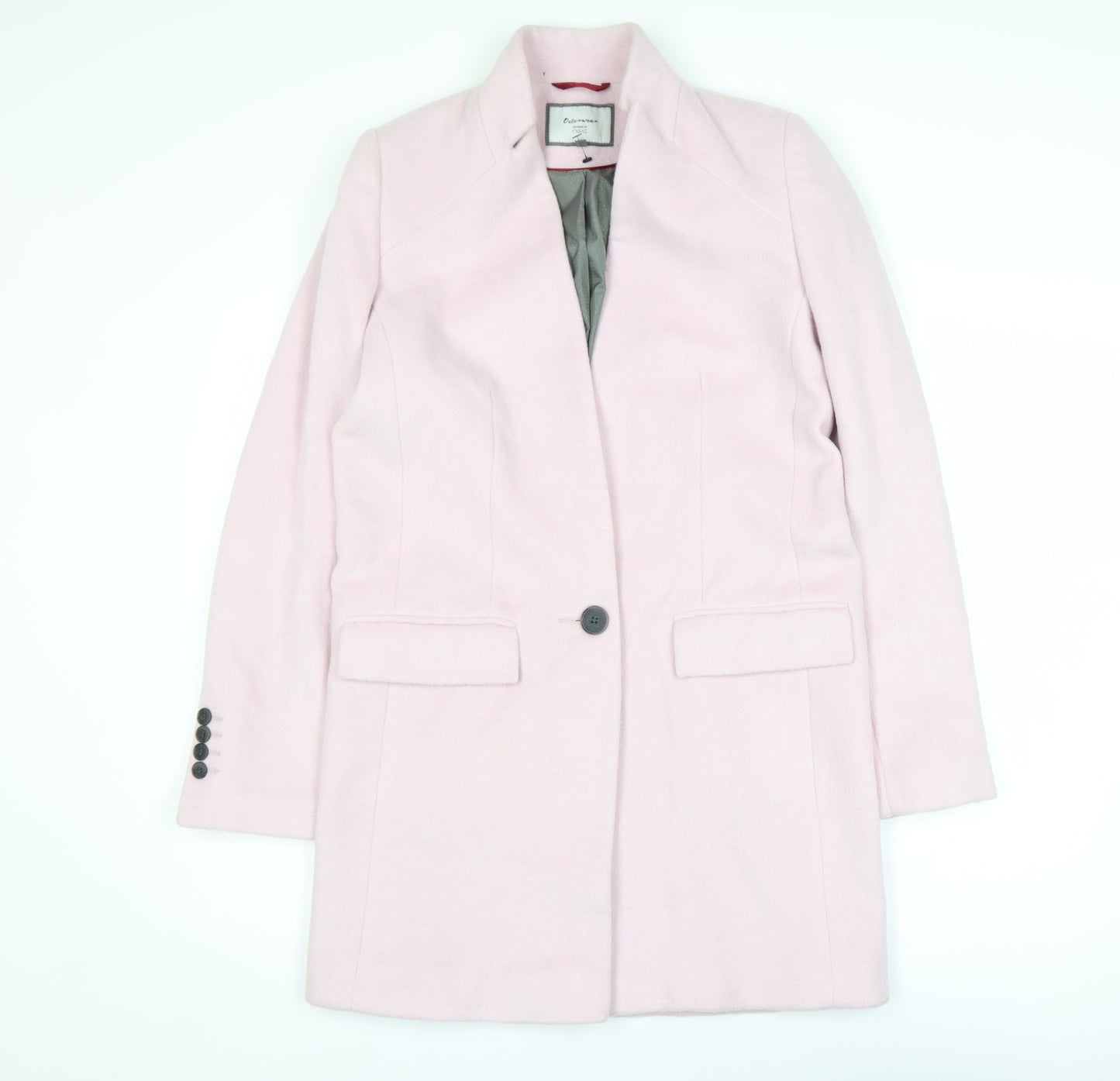 Next Women's Pink Wool Blend Mid-Length Overcoat Size 6