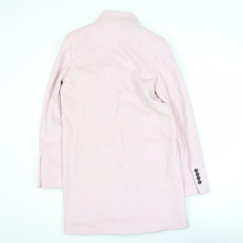 Next Women's Pink Wool Blend Mid-Length Overcoat Size 6