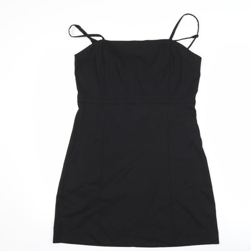 Monki Women's Black Size 14 Slip Dress Knee Length Summer