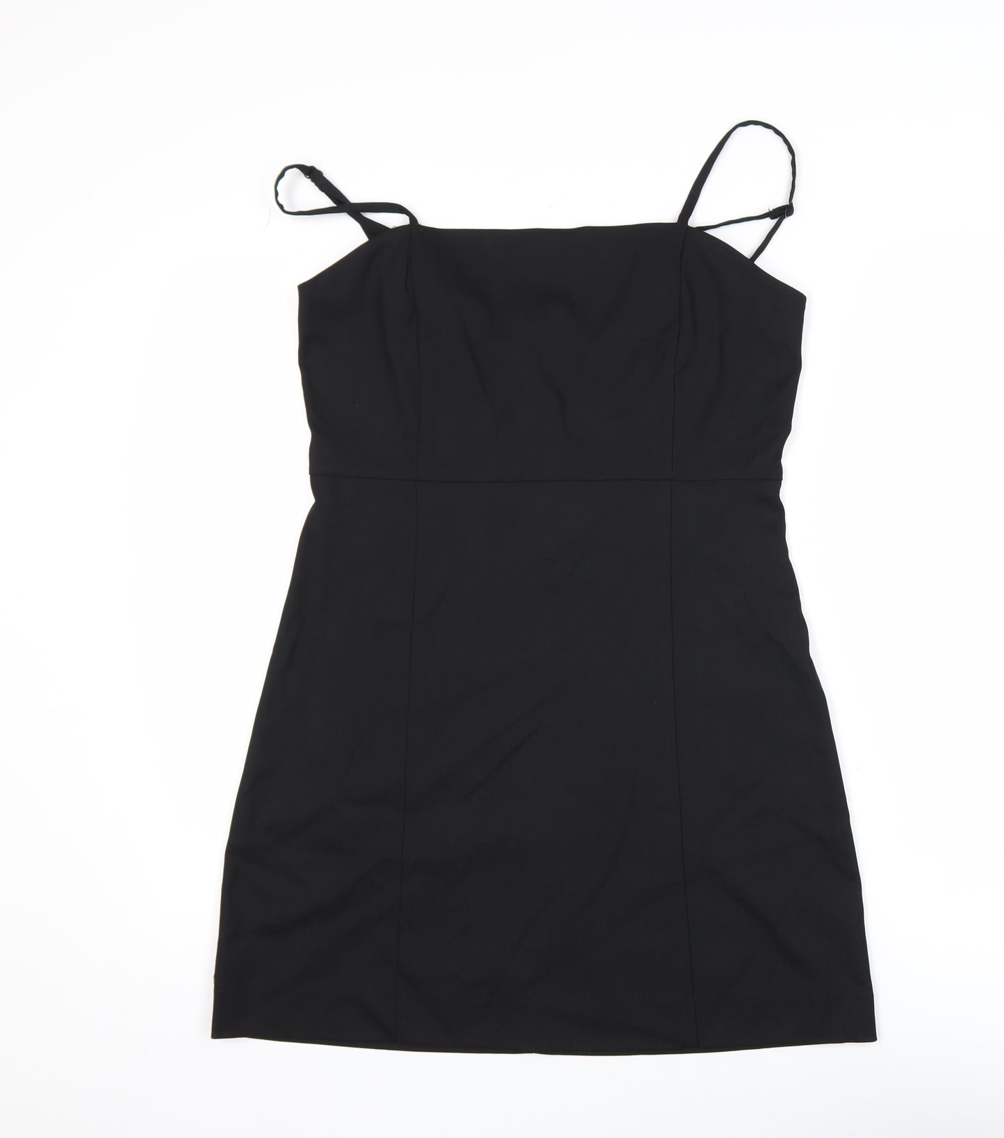 Monki Women's Black Size 14 Slip Dress Knee Length Summer