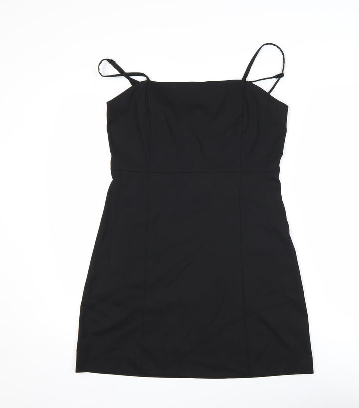 Monki Women's Black Size 14 Slip Dress Knee Length Summer