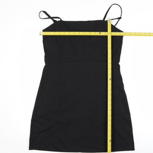 Monki Women's Black Size 14 Slip Dress Knee Length Summer