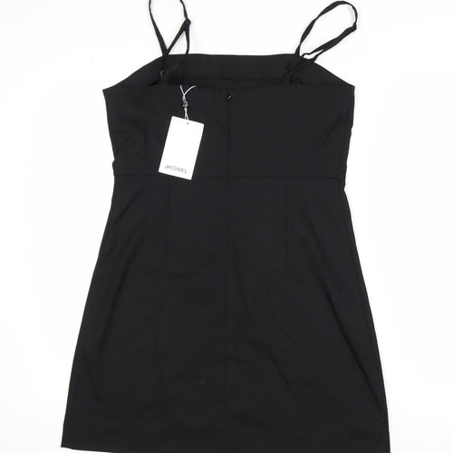 Monki Women's Black Size 14 Slip Dress Knee Length Summer