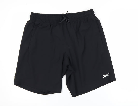 Reebok Mens Black Athletic Shorts M Lightweight Quick Dry