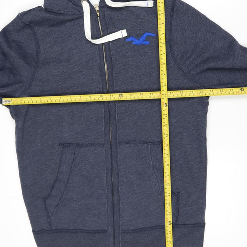 Hollister Men's Blue XL Full Zip Hooded Basic Activewear Jacket