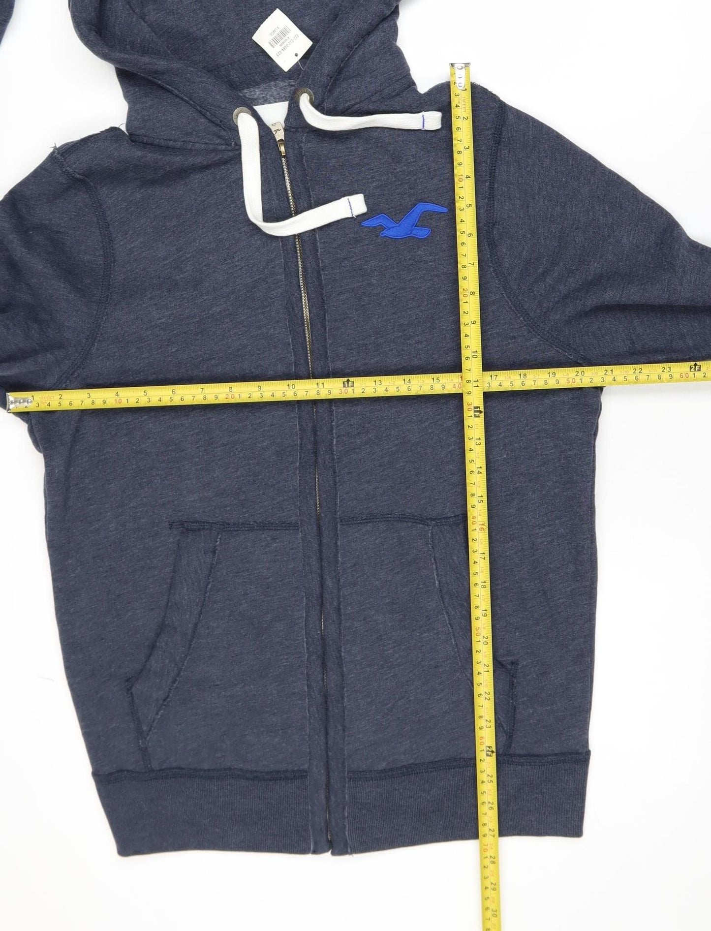 Hollister Men's Blue XL Full Zip Hooded Basic Activewear Jacket