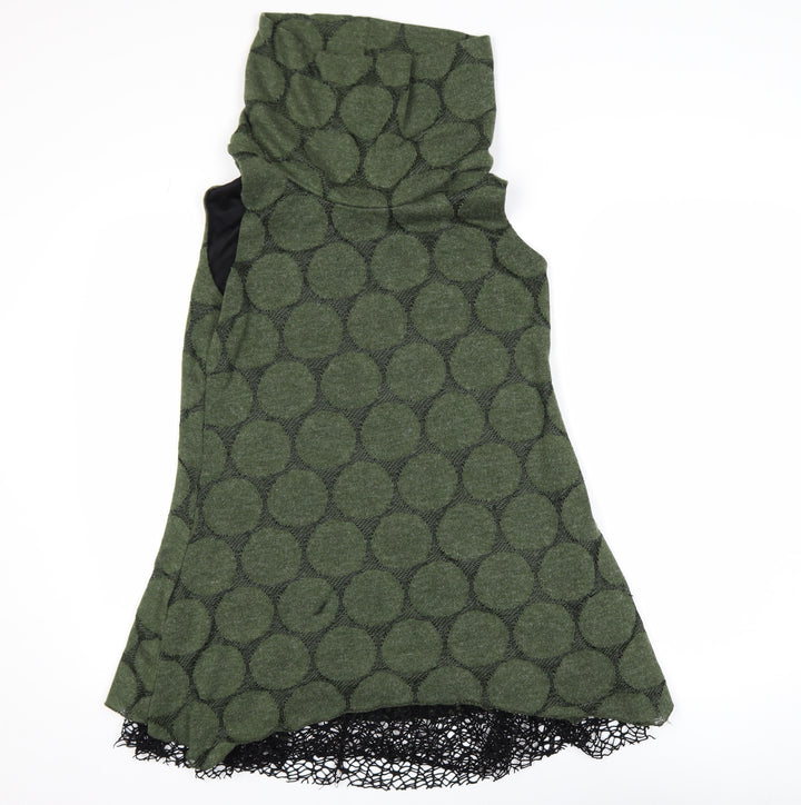 Apricot Women’s Green Polka Knit Sleeveless Cowl Neck Tunic UK 10