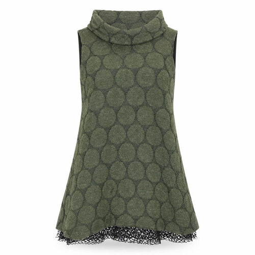 Apricot Women’s Green Polka Knit Sleeveless Cowl Neck Tunic UK 10
