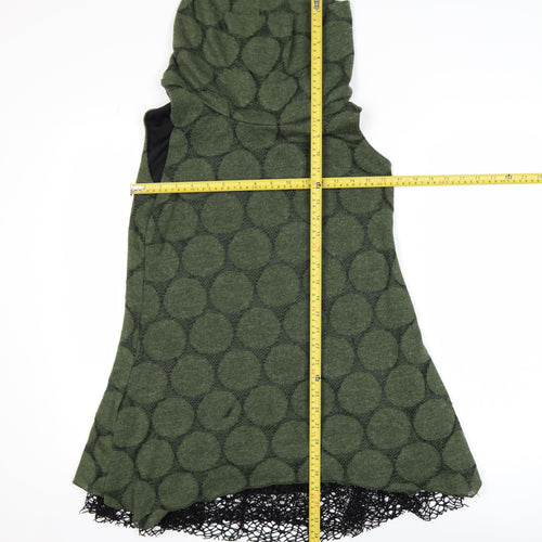 Apricot Women’s Green Polka Knit Sleeveless Cowl Neck Tunic UK 10