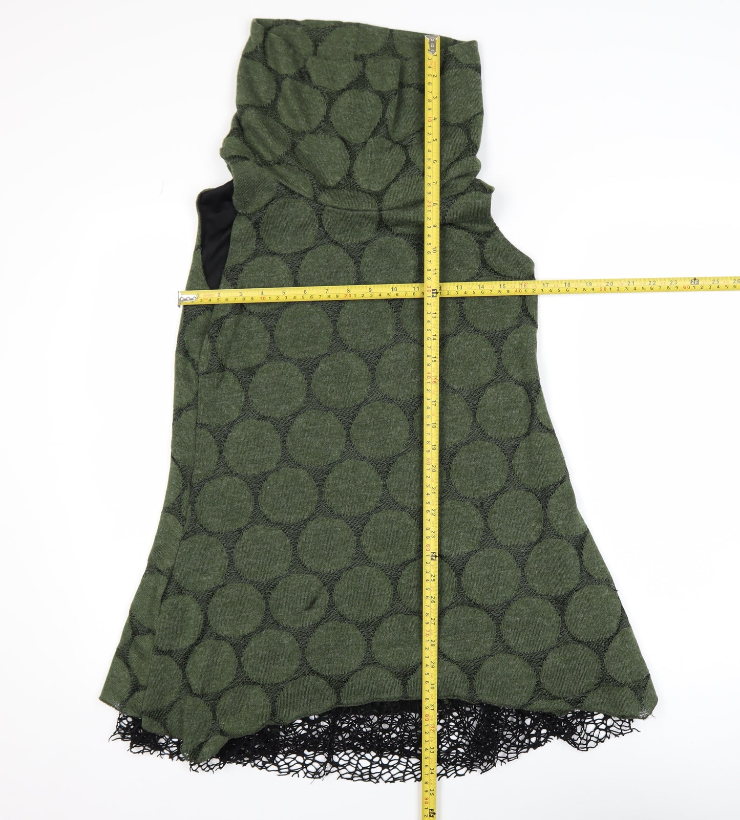 Apricot Women’s Green Polka Knit Sleeveless Cowl Neck Tunic UK 10