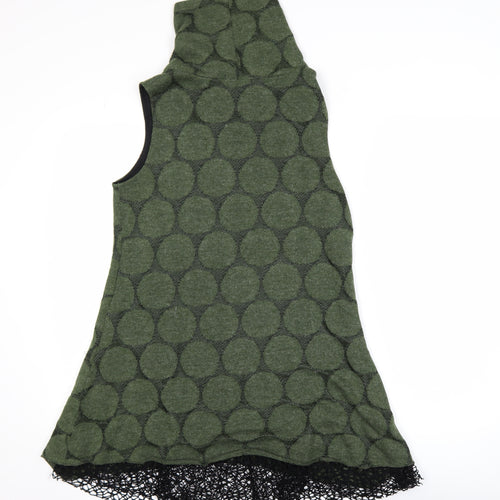 Apricot Women’s Green Polka Knit Sleeveless Cowl Neck Tunic UK 10