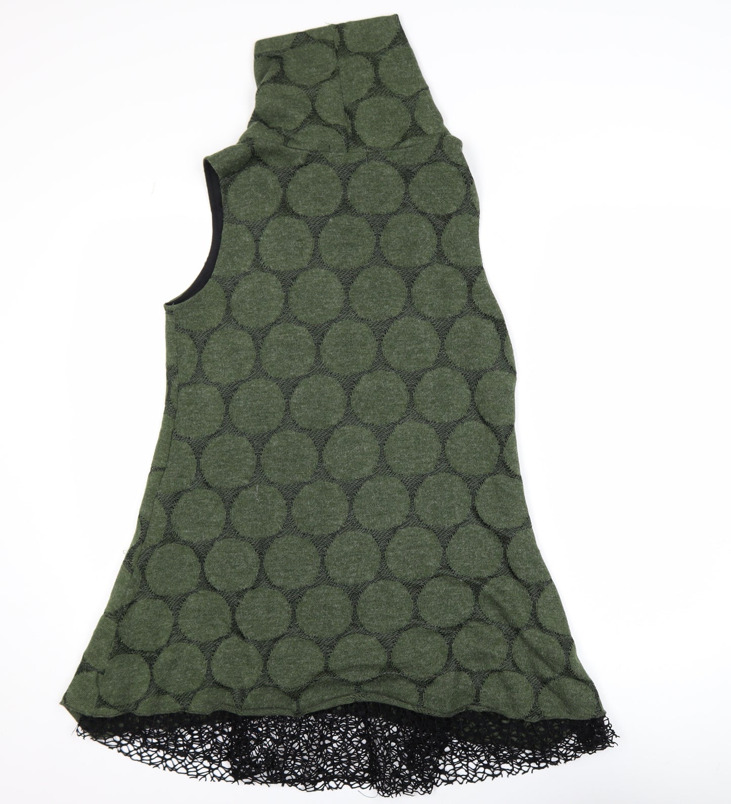 Apricot Women’s Green Polka Knit Sleeveless Cowl Neck Tunic UK 10