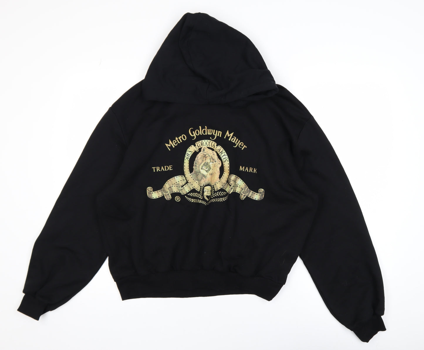 H&M Divided Boys Black MGM Graphic Pullover Hoodie Size L Cotton Blend