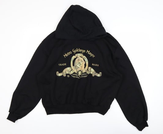 H&M Divided Boys Black MGM Graphic Pullover Hoodie Size L Cotton Blend