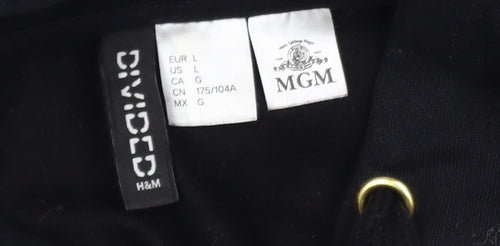 H&M Divided Boys Black MGM Graphic Pullover Hoodie Size L Cotton Blend