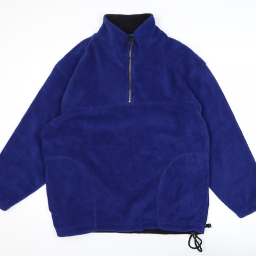 St. Bernard Sport Men's Blue Fleece 1/2 Zip Pullover Sweatshirt M