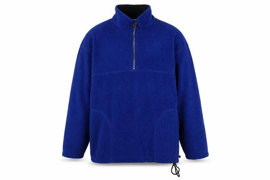 Front view of St Bernard Sport Men's Blue Fleece 1/2 Zip Pullover Sweatshirt M