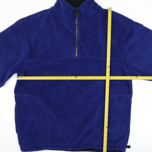 St. Bernard Sport Men's Blue Fleece 1/2 Zip Pullover Sweatshirt M