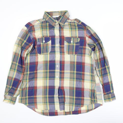 Marks and Spencer Men's Multicoloured Plaid Long Sleeve Regular Fit Cotton Shirt
