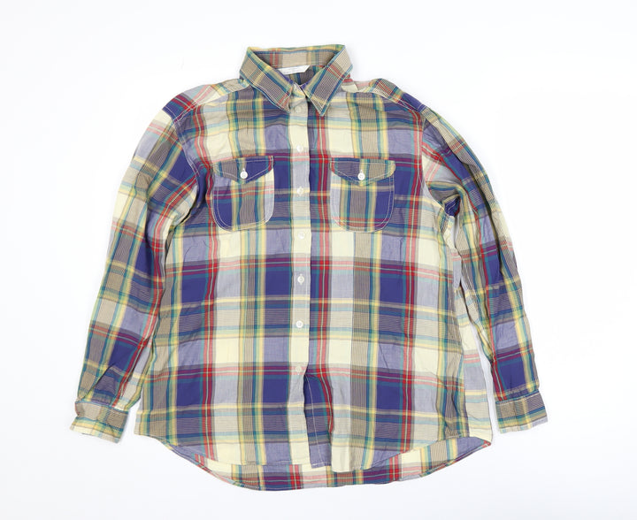 Marks and Spencer Men's Multicoloured Plaid Long Sleeve Regular Fit Cotton Shirt