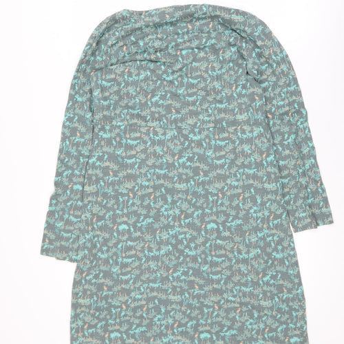 White Stuff Womens Green Floral Shift Dress Size 10 Cotton