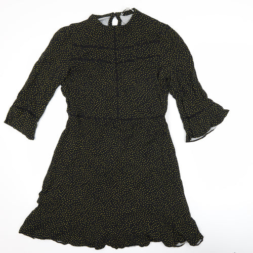 Oasis Women’s Black Polka Dot A-Line Dress Size 10