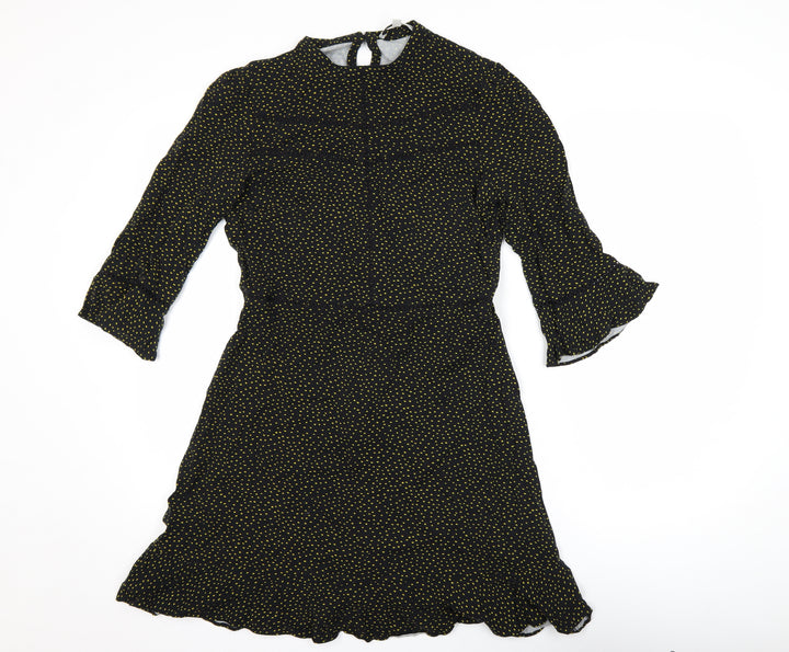 Oasis Women’s Black Polka Dot A-Line Dress Size 10