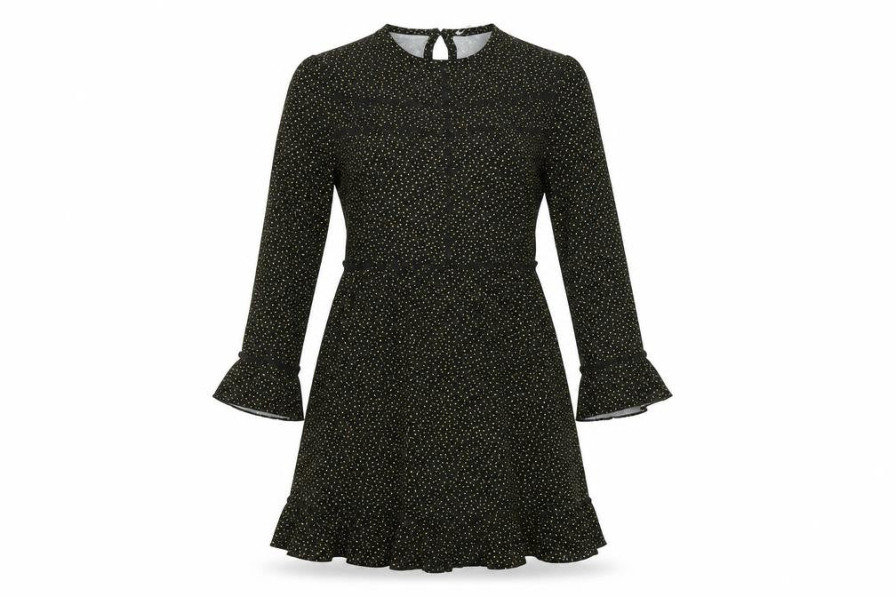 Oasis Women’s Black Polka Dot A-Line Dress Size 10