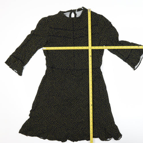 Oasis Women’s Black Polka Dot A-Line Dress Size 10