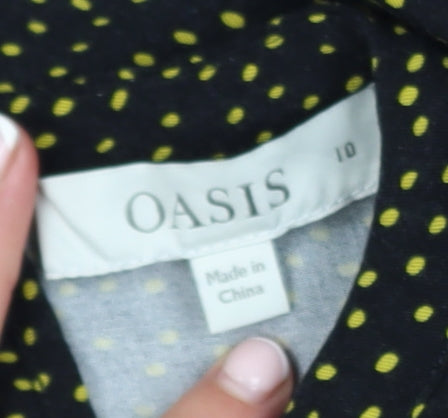 Oasis Women’s Black Polka Dot A-Line Dress Size 10