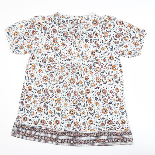Fat Face Womens Multicoloured Floral Cotton Tunic Blouse UK 14