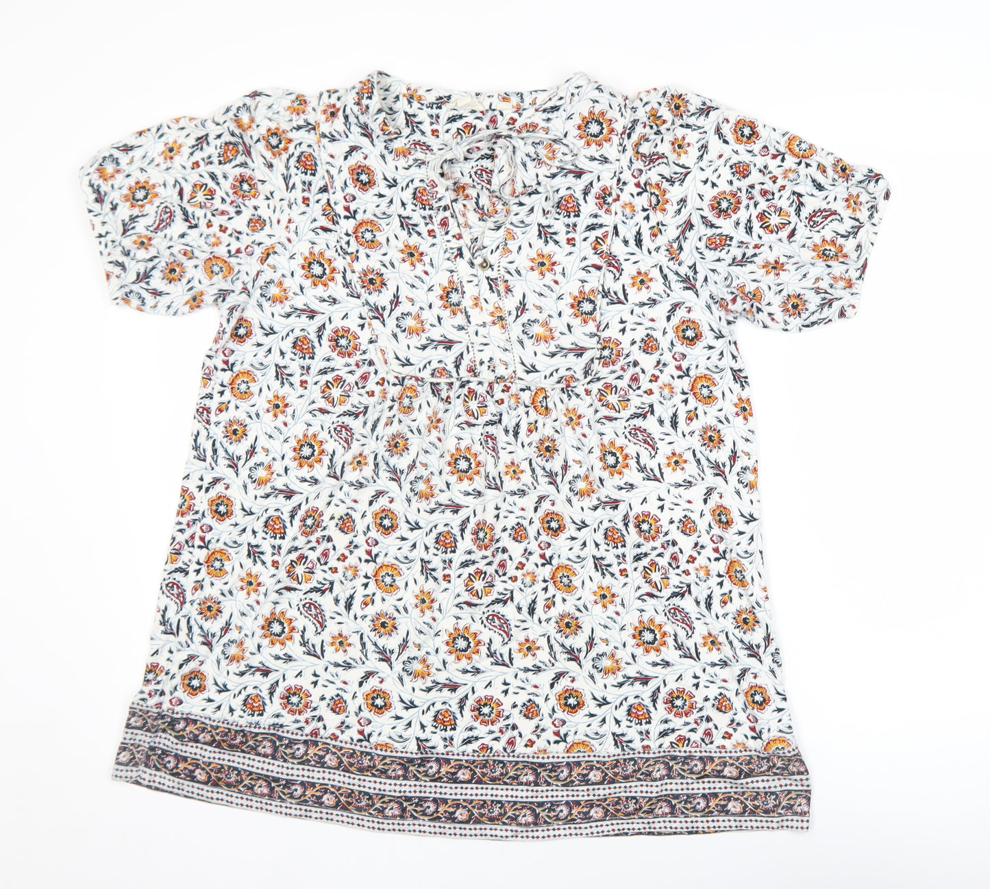 Fat Face Womens Multicoloured Floral Cotton Tunic Blouse UK 14
