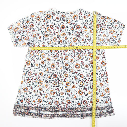 Fat Face Womens Multicoloured Floral Cotton Tunic Blouse UK 14