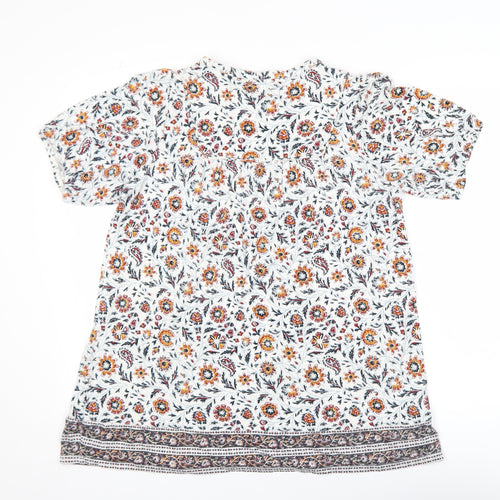 Fat Face Womens Multicoloured Floral Cotton Tunic Blouse UK 14